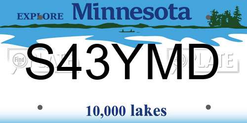 S43YMD Minnesota License Plate