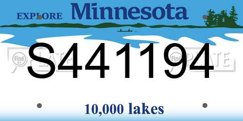S441194 Minnesota License Plate