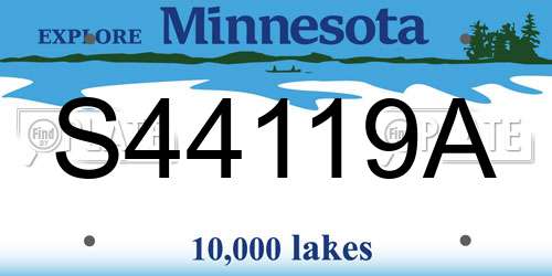 S44119A Minnesota License Plate