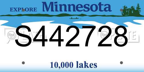 S442728 Minnesota License Plate