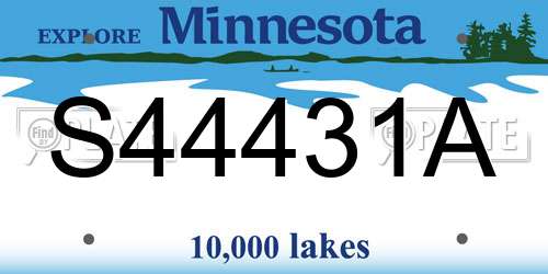 S44431A Minnesota License Plate