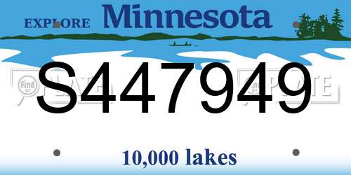 S447949 Minnesota License Plate