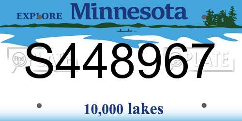 S448967 Minnesota License Plate