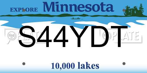 S44YDT Minnesota License Plate