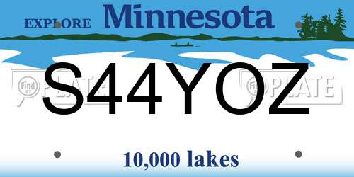 S44YOZ Minnesota License Plate