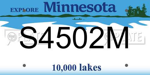 S4502M Minnesota License Plate