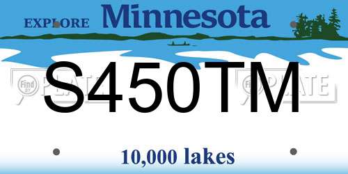 S450TM Minnesota License Plate