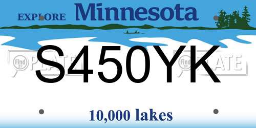 S450YK Minnesota License Plate