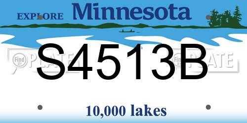 S4513B Minnesota License Plate