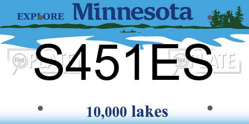 S451ES Minnesota License Plate