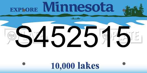 S452515 Minnesota License Plate