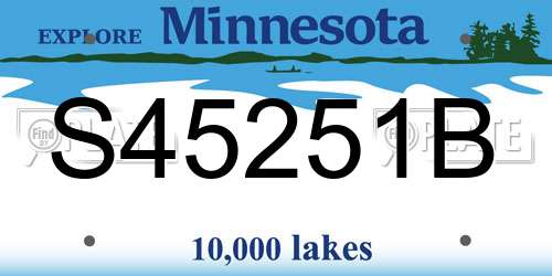 S45251B Minnesota License Plate