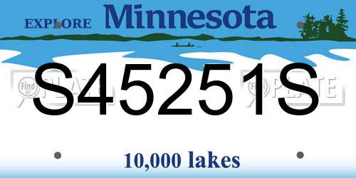 S45251S Minnesota License Plate