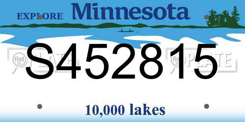 S452815 Minnesota License Plate