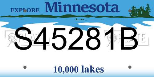 S45281B Minnesota License Plate
