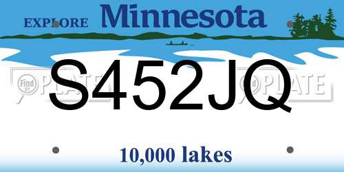 S452JQ Minnesota License Plate