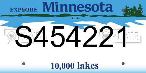 S454221 Minnesota License Plate