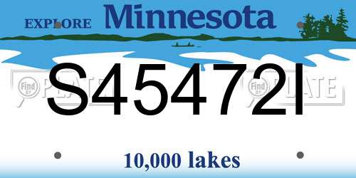 S45472I Minnesota License Plate