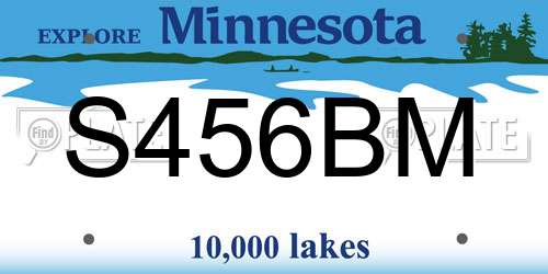 S456BM Minnesota License Plate