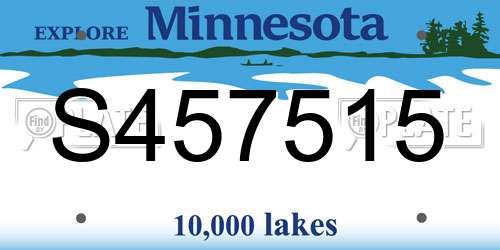 S457515 Minnesota License Plate