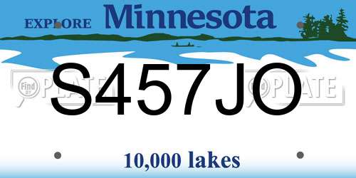 S457JO Minnesota License Plate