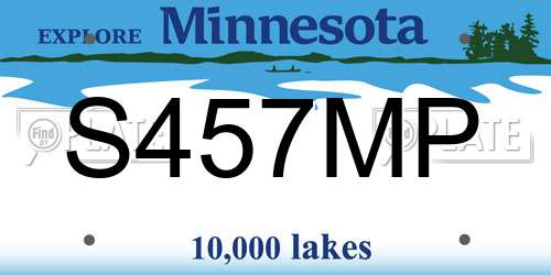 S457MP Minnesota License Plate