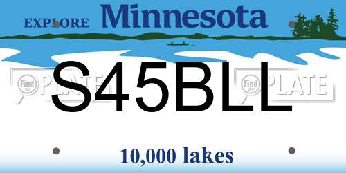S45BLL Minnesota License Plate