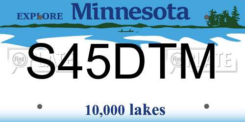S45DTM Minnesota License Plate