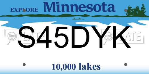 S45DYK Minnesota License Plate