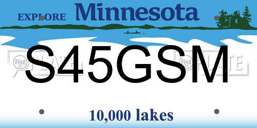 S45GSM Minnesota License Plate