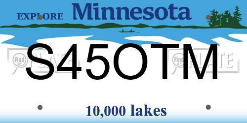 S45OTM Minnesota License Plate