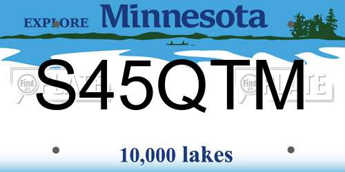 S45QTM Minnesota License Plate