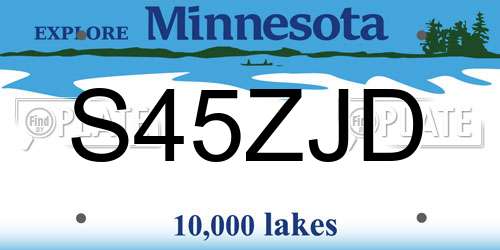S45ZJD Minnesota License Plate