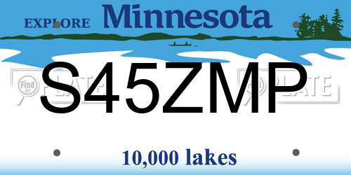 S45ZMP Minnesota License Plate