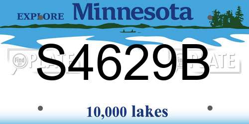 S4629B Minnesota License Plate