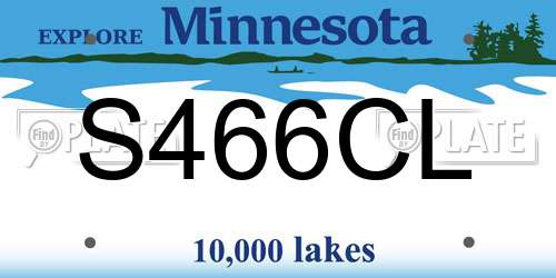 S466CL Minnesota License Plate