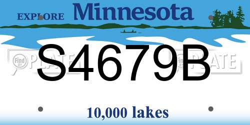 S4679B Minnesota License Plate