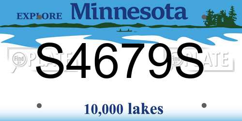 S4679S Minnesota License Plate