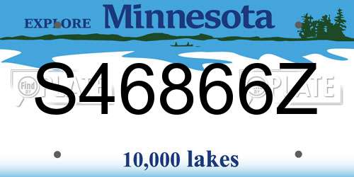 S46866Z Minnesota License Plate