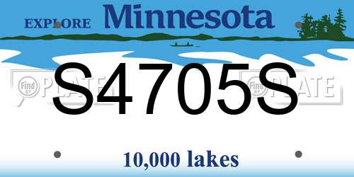 S4705S Minnesota License Plate