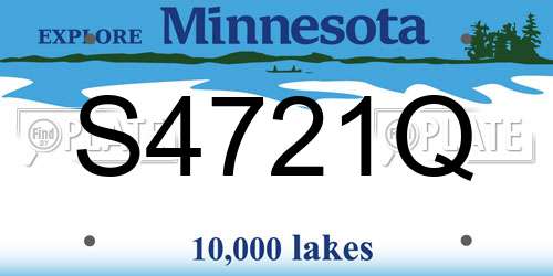 S4721Q Minnesota License Plate