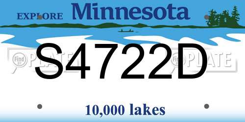 S4722D Minnesota License Plate