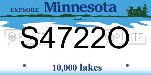 S4722O Minnesota License Plate