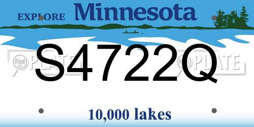 S4722Q Minnesota License Plate