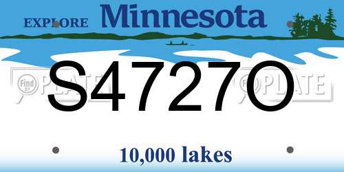 S4727O Minnesota License Plate