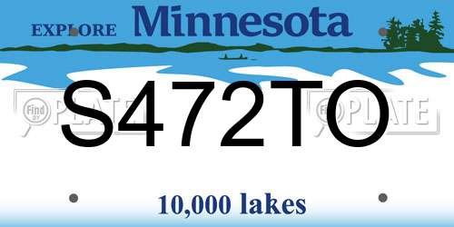 S472TO Minnesota License Plate