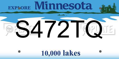 S472TQ Minnesota License Plate