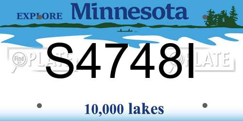 S4748I Minnesota License Plate
