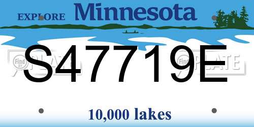 S47719E Minnesota License Plate