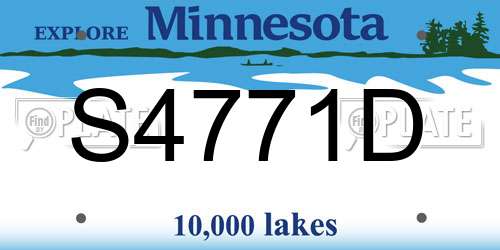 S4771D Minnesota License Plate